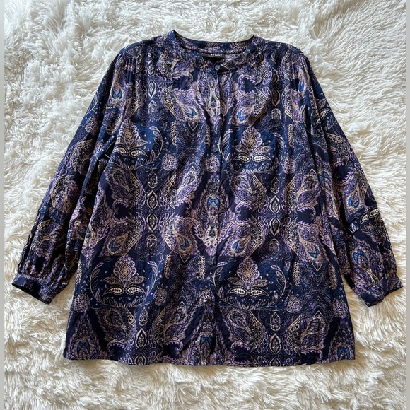 Lane Bryant | Paisley Long Sleeve Blouse - Picture 4 of 8
